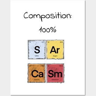 Science Sarcasm S Ar Ca Sm Elements of Humor Composition  White Posters and Art